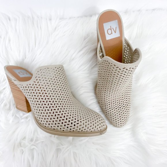 Dolce Vita Shoes - DOLCE VITA Tan Suede Kenli Laser Cut Mules